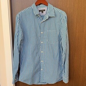 Banana Republic Blue and White Gingham Shirt